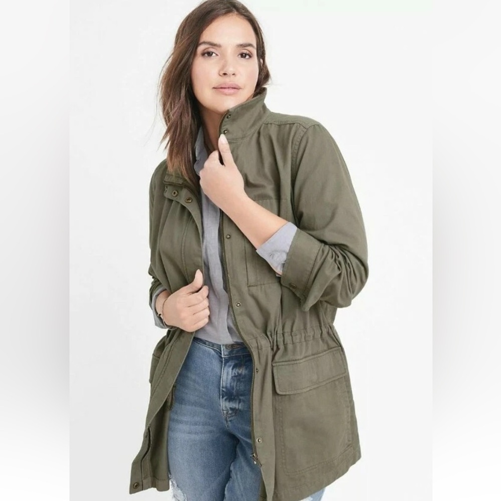 Ryllace Organic Cotton Classic Olive Utility Jacket for Women, new without tags